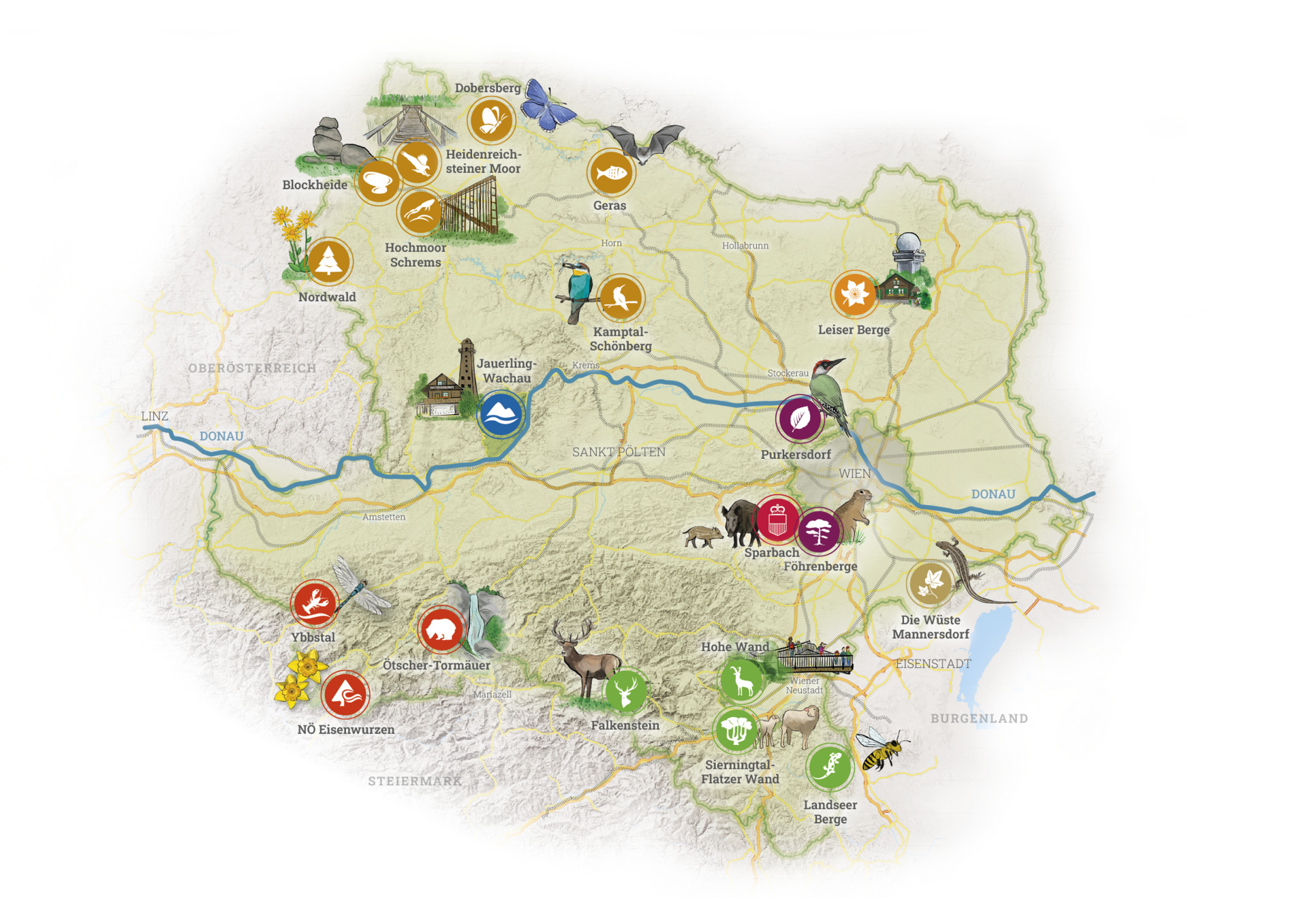 Karte mit Naturparken